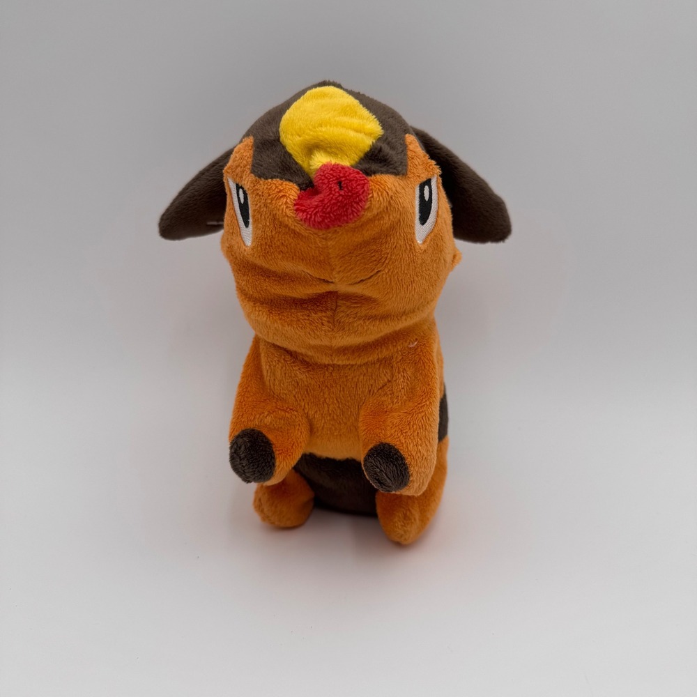 Pokemon Tepig Reversible Poke Ball Plush Toy Orange Brown Fire Type 7 Inch